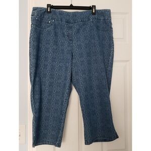 Ruby Red Womans Plus‎ Size Denim Capri Pants Size 18